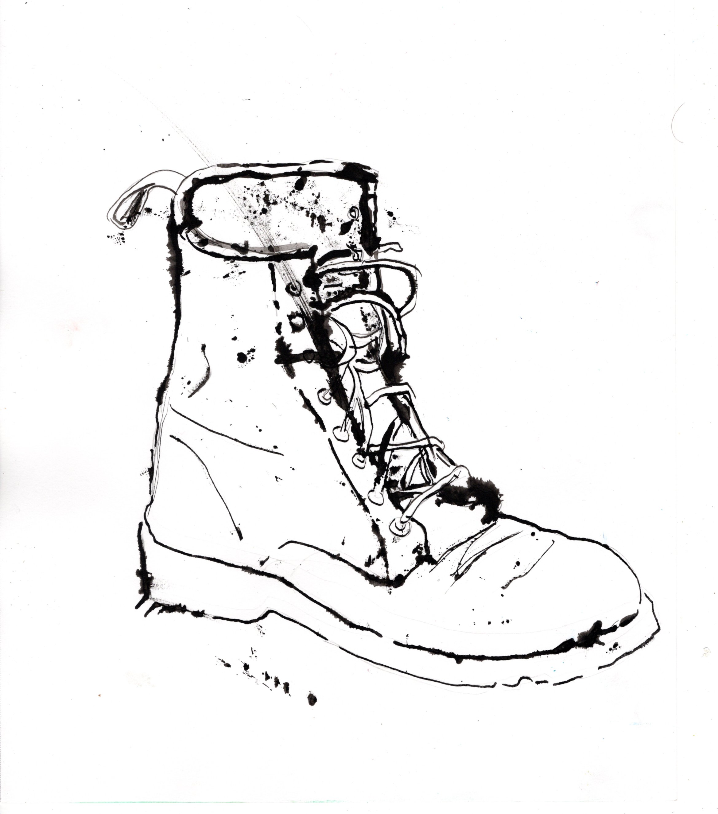 Boot ink drawing  14x11 in