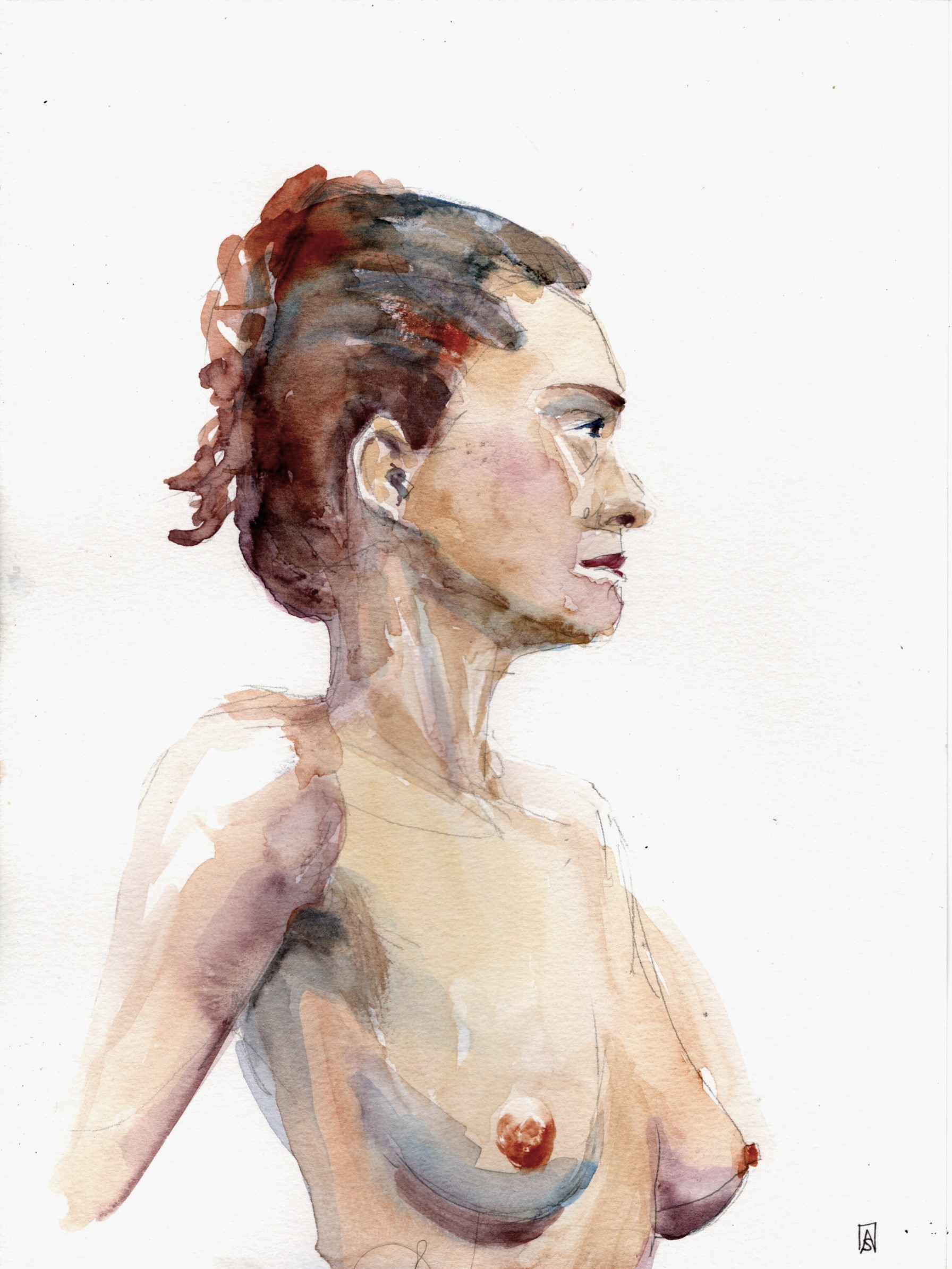 Watercolor portrait  12x9 in