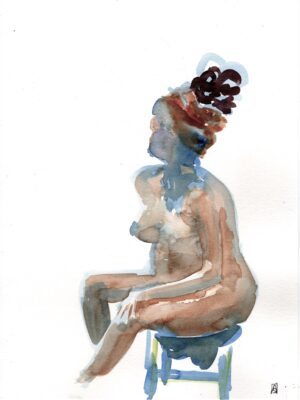 Watercolor woman 12x9 in
