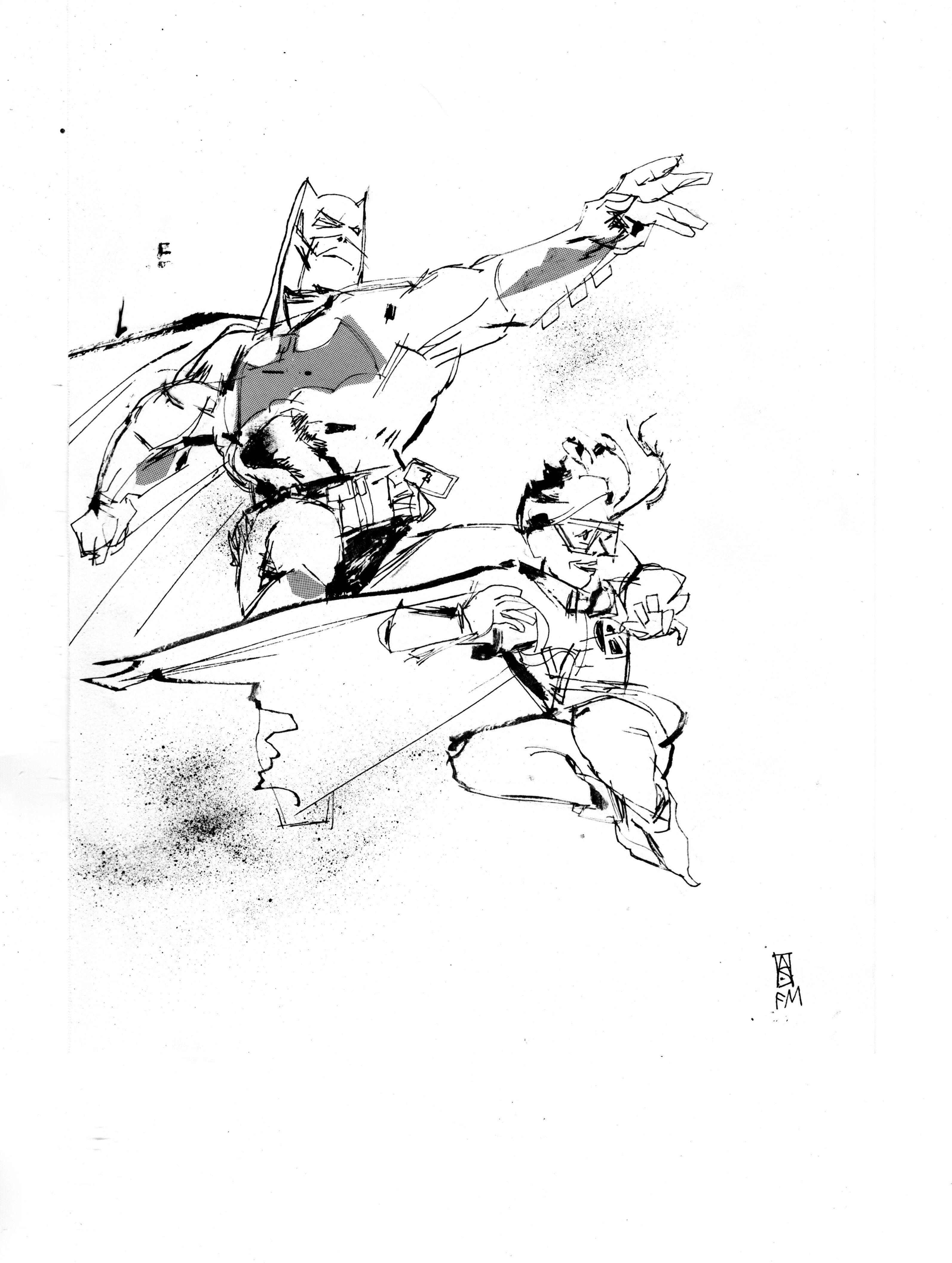 Batman Dark Knight ink drawing